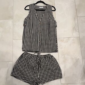 Petal & Pup Black and White Checkered Top